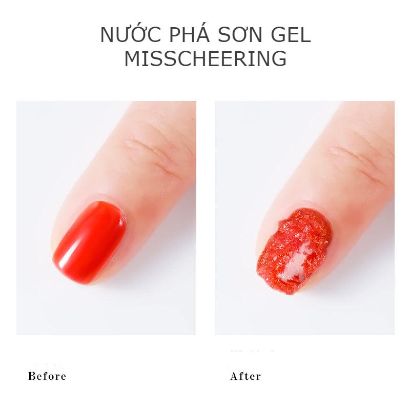 Nước phá sơn gel Misscheering 8ml , Nước tẩy sơn gel móng tay nail chính hãng siêu nhanh an toàn