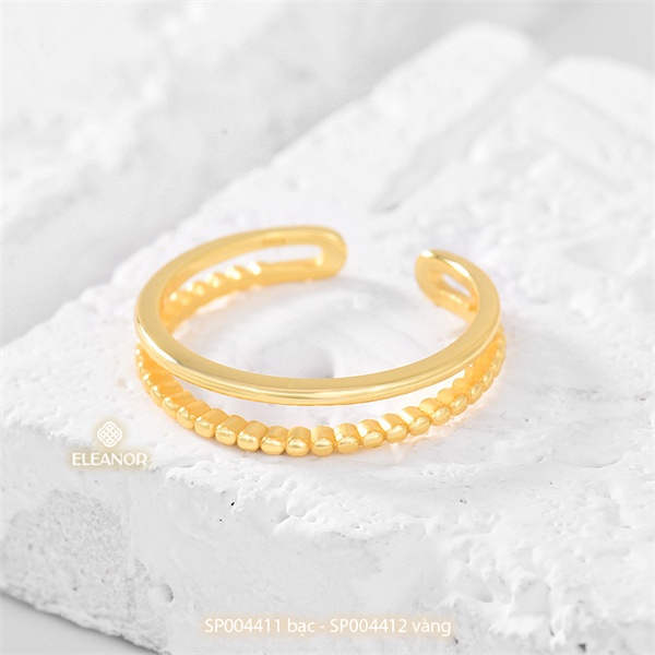 Nhẫn nữ hở bạc 925 Eleanor Accessories hai vòng kép phụ kiện trang sức thời trang đơn giản