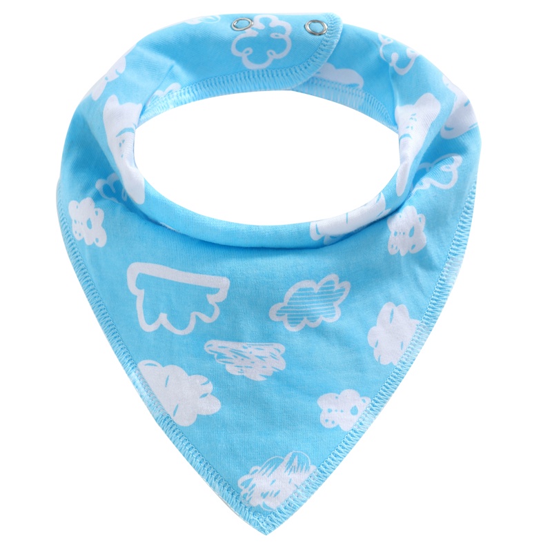 Yếm Ăn Cotton Hình Tam Giác In Họa Tiết Hoạt Hình Cho Bé