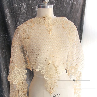 Dây Ren Viền Màu Sắc Vàng Dài 1M Dùng Trang Trí Váy Cưới / Đầm