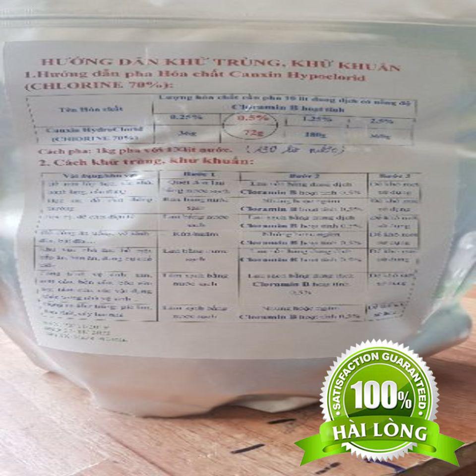[ KHỬ KHUẨN TIỆT TRÙNG]  cloramin b 1kg /1 túi     sát khuẩn nhà .nước .đồ vật gia đình .