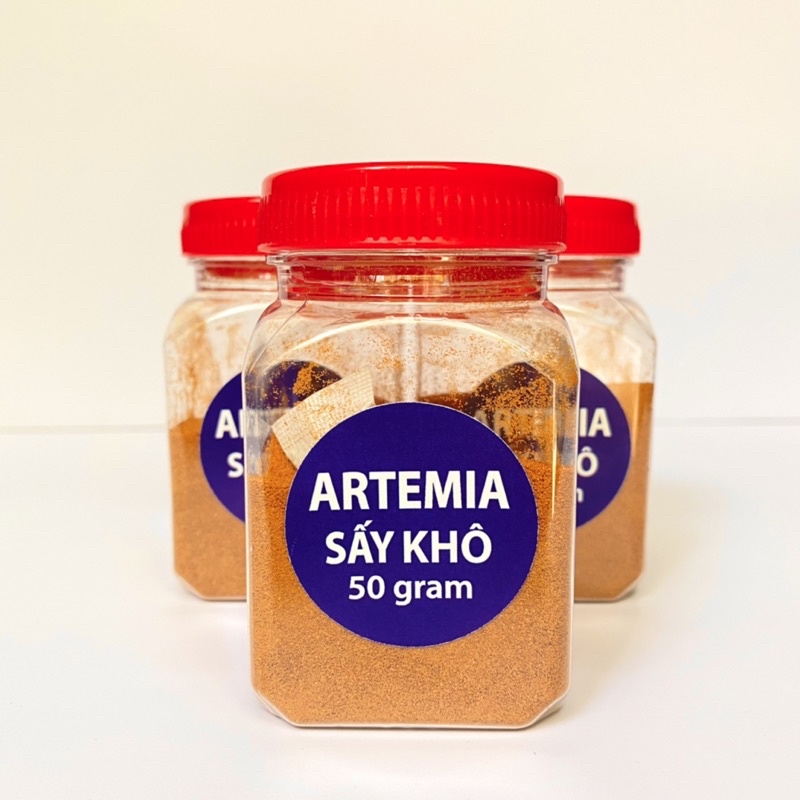 Artemia sấy khô 50g, thức ăn cho cá bảy màu, betta bột