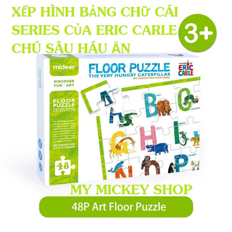 Bộ xếp hình - Bảng chứ cái tiếng Anh Mideer - Bộ gồm 48 mảnh
