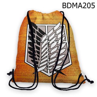 Combo 2 Balo Dây Rút Truyện tranh Attack on Titan nâu - VBDMA205