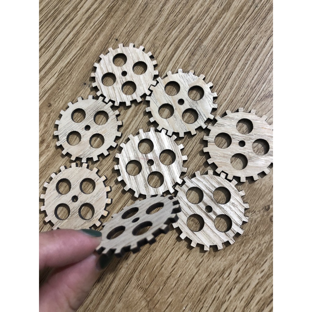 Bánh Răng Cưa Gỗ Thuần Mộc Dùng Làm Phụ Kiện Đồ Chơi Gỗ Cho Bé, Trang Trí Sản Phẩm Mẫu 1