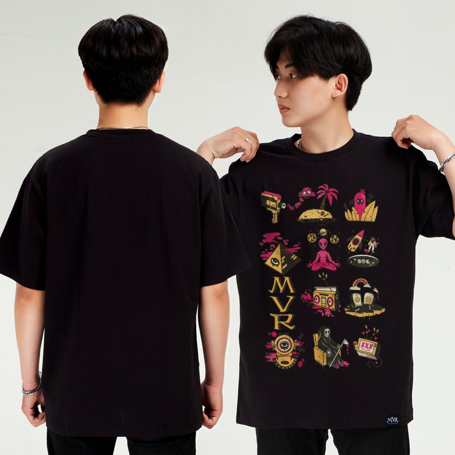Áo thun nam nữ biểu tượng người ngoài hành tinh MVR size rộng tee Mỹ BB4092