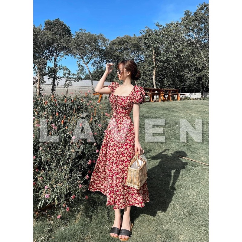 Váy hoa dáng dài 🌸 Đầm hoa tay bồng siêu xinh cho các nàng đi chơi | BigBuy360 - bigbuy360.vn