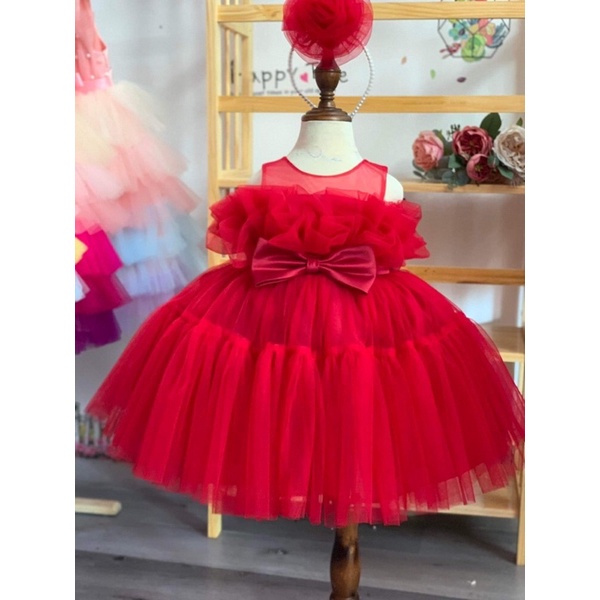 Váy Công Chúa Hoa Xoè Nhiều Lớp Tinh TếLINA KIDS  ❤️ Tặng Kèm Phụ Kiện