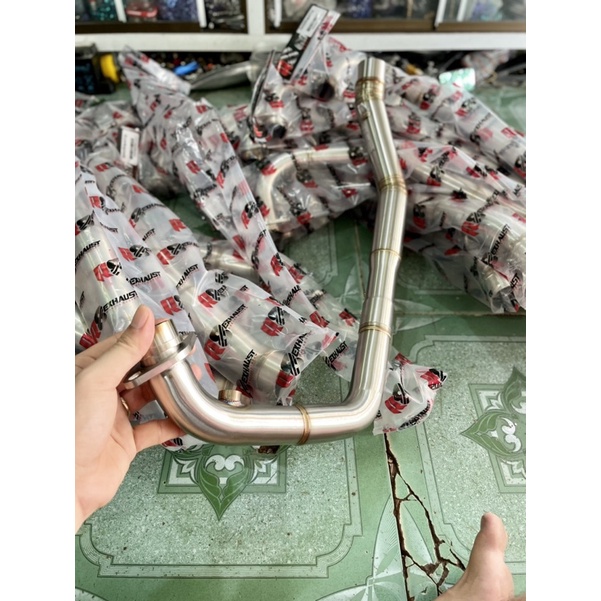 Cổ pô Tăng R8 2 khúc dòng đua chính hãng 35mm các dòng xe