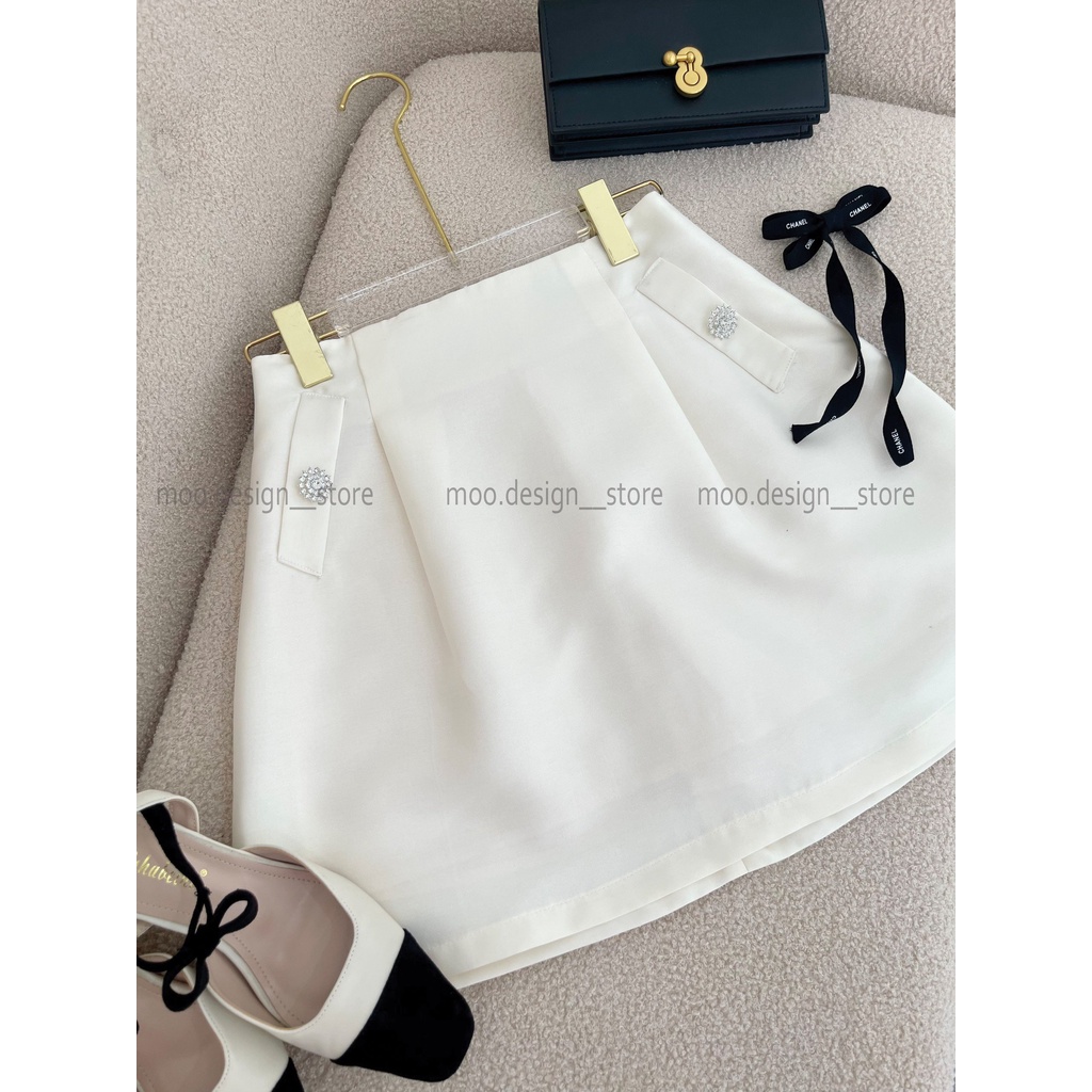 Chân váy tafta, dáng xoè, đính đá, MOO Design - CV01