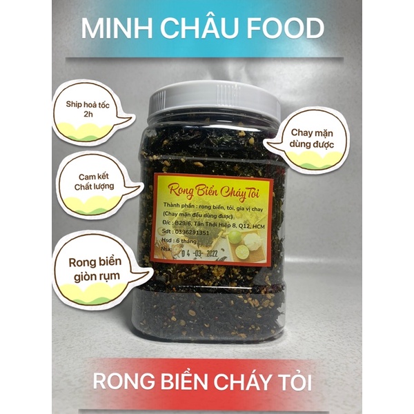 200Gr Rong biển cháy tỏi thơm giòn,ăn vặt, ăn cơm đều ngon