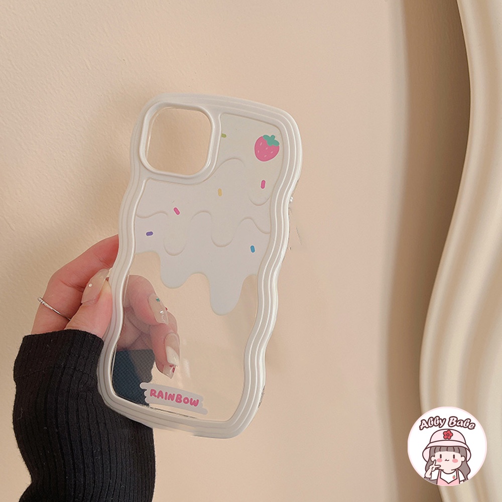 Ốp Điện Thoại TPU Mềm Chống Sốc Họa Tiết Kem Dâu 3D Cho Iphone 11 7Plus 13 12 11 Pro Max X XS 12 13 XR