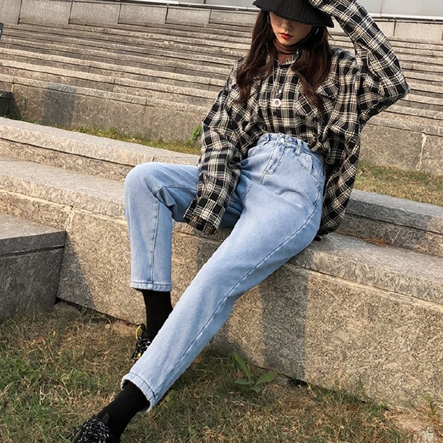 Quần Jean Theo Phong Cách Cổ Điển Hàn Quốc | BigBuy360 - bigbuy360.vn