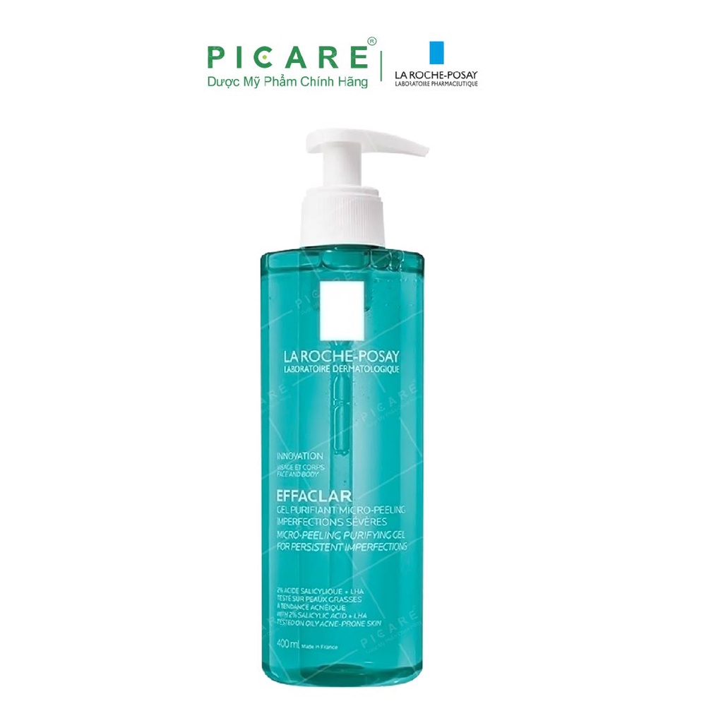 Gel rửa mặt và tắm dành cho da nhờn mụn La Roche Posay Effaclar Micro Peeling Purifying 400ml
