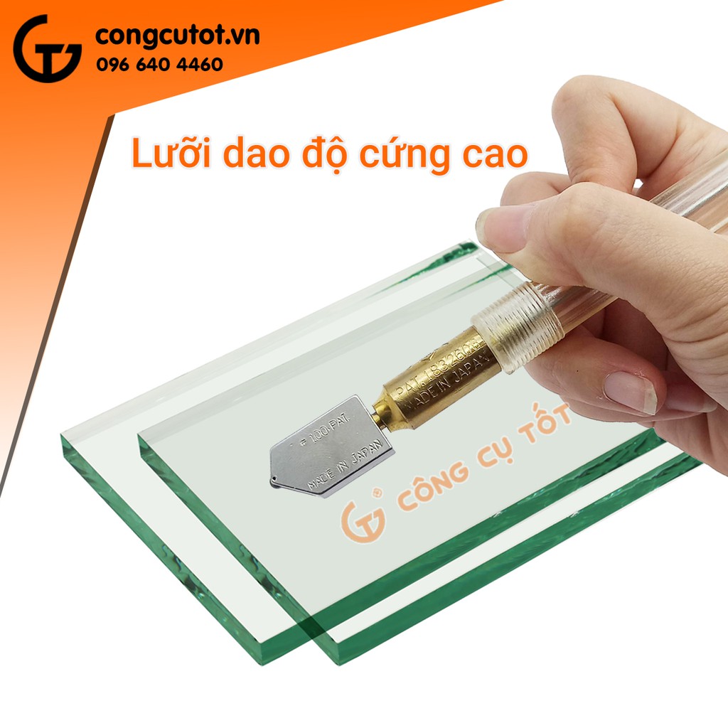 Dao cắt kính và cắt gạch men Nhật vỉ đen NAGAOKA NS100 kèm tra dầu