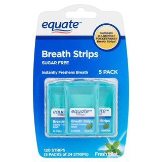 Vỉ ngậm Equate Sugar Free Fresh Mint Breath Strips 5 x 24