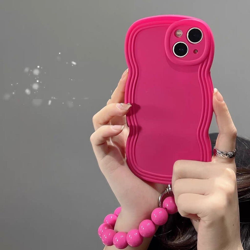 Ốp Điện Thoại tpu Dẻo Họa Tiết Nơ Lượn Sóng Độc Đáo Kèm Vòng Đeo Tay Cho Iphone 12 pro max 11 pro max xs max xr x 13promax