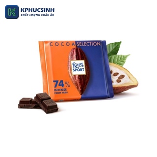 Socola ca cao nguyên chất 74% cacao thương hiệu Ritter Sport 100G Hàng nhập khẩu KPHUCSINH - Hàng Chính Hãng