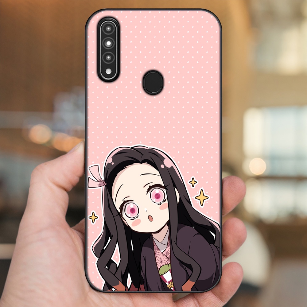 Ốp lưng Oppo A31, A8 viền đen in hình Nezuko Kimetsu no Yaiba