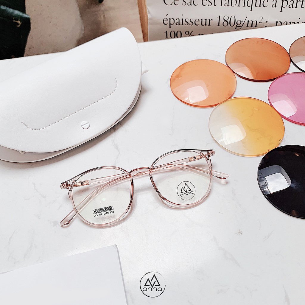Gọng kính mắt thời trang nam nữ ANNA dáng tròn cá tính chất liệu nhựa dẻo 190HQ062 | BigBuy360 - bigbuy360.vn
