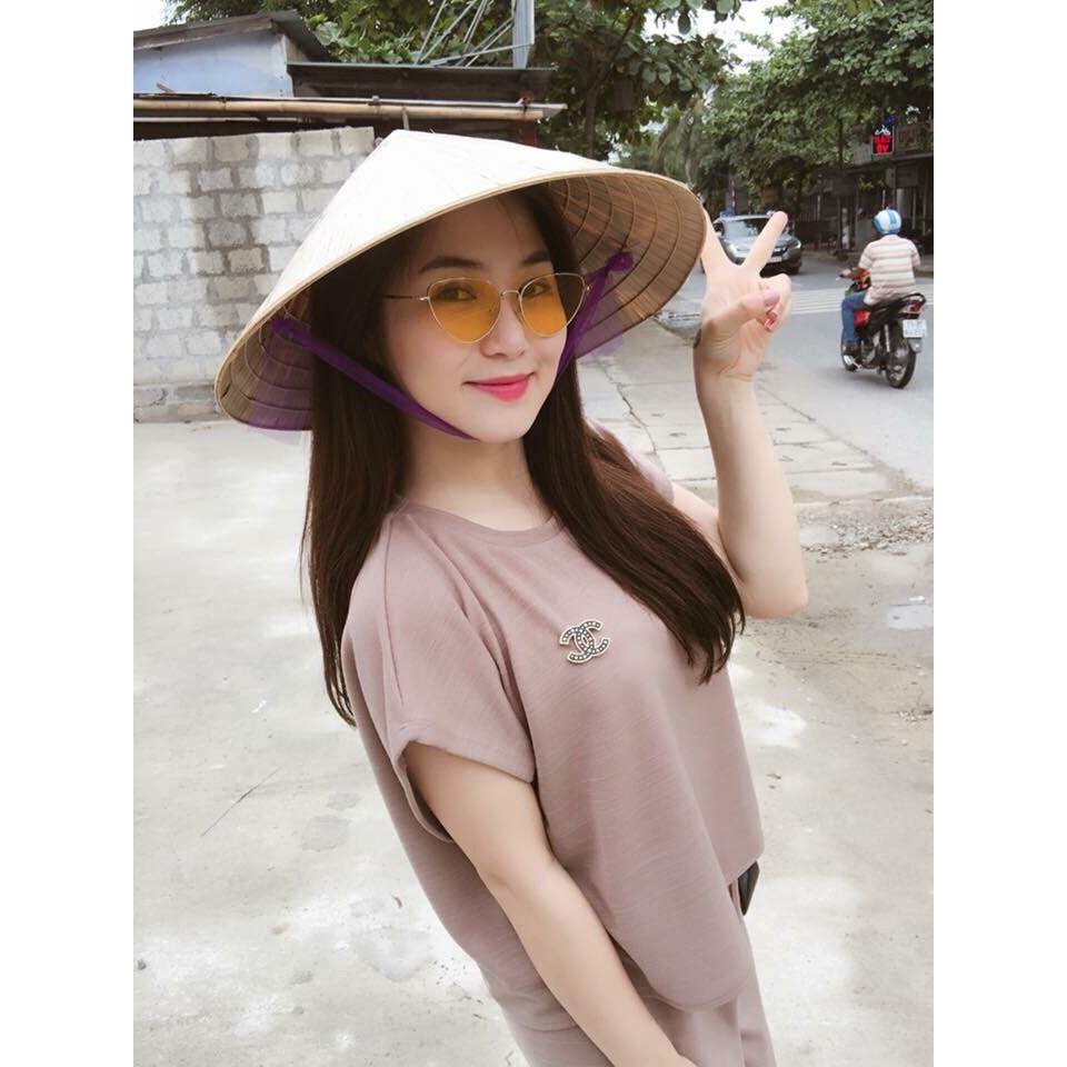 Mắt Kính Thời Trang Mắt Mèo M92 Gọng Kim Loại Hương Tràm Gọng Xếch Hot Trend - Hazo