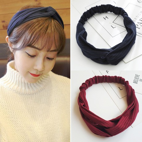 Xiaozhainv Băng Đô Cài Tóc Màu Trơn Đơn Giản Xinh Xắn Cho Nữ