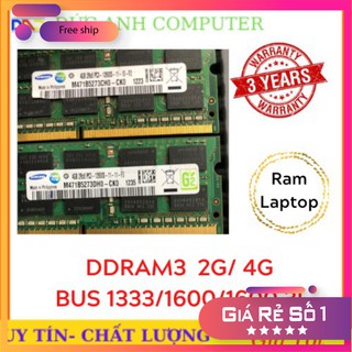 RAM Laptop  ⚡ Bảo Hành 3 Năm ⚡ RAM Laptop DDR3 4G Bus 1333/ 1600/1600 3L    Mới  Bảo Hành 3 Năm- Siêu Chất Lượng
