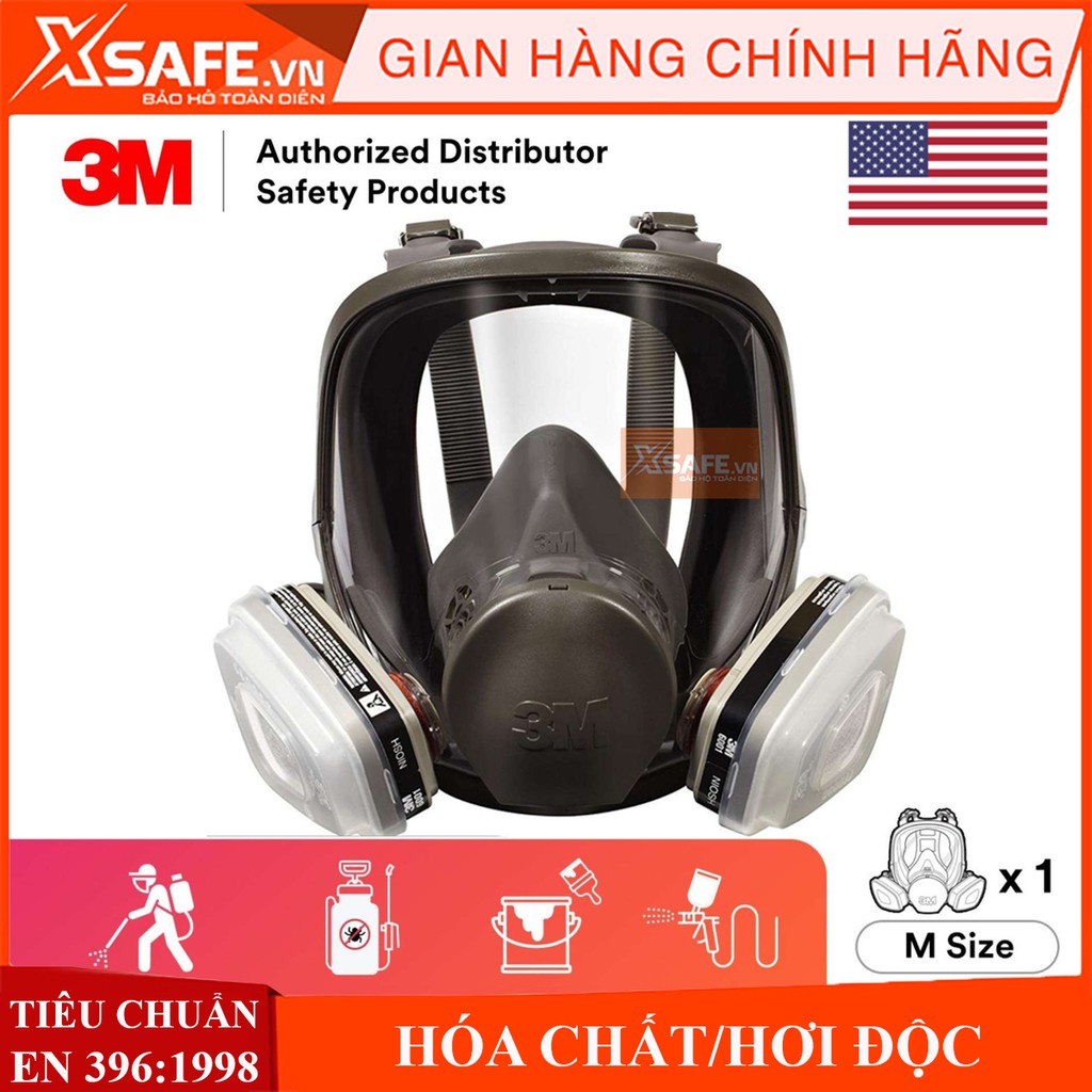 Mặt nạ phòng độc 3M 6800-6001-5N11-501 - Bộ mặt nạ chống độc 7 món - Dùng phun sơn, chống hóa chất độc hại - Chính hãng