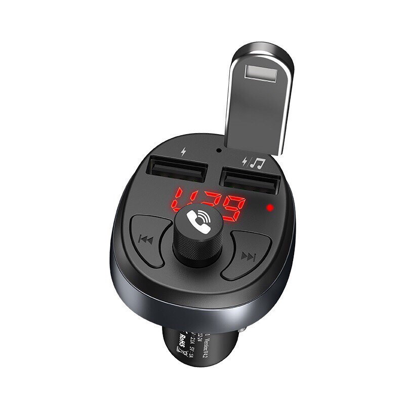 Tẩu sạc xe hơi tích hợp Bộ phát FM &amp; MP3 -Hoco E41 -Hàng phân phối chính hãng -BH 12 tháng