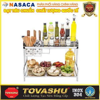 Kệ Gia Vị 2 Tầng Inox 304KH Tovashu (6 Tấc) (Inox 304, Bảo hành 20 năm) - 304KH26