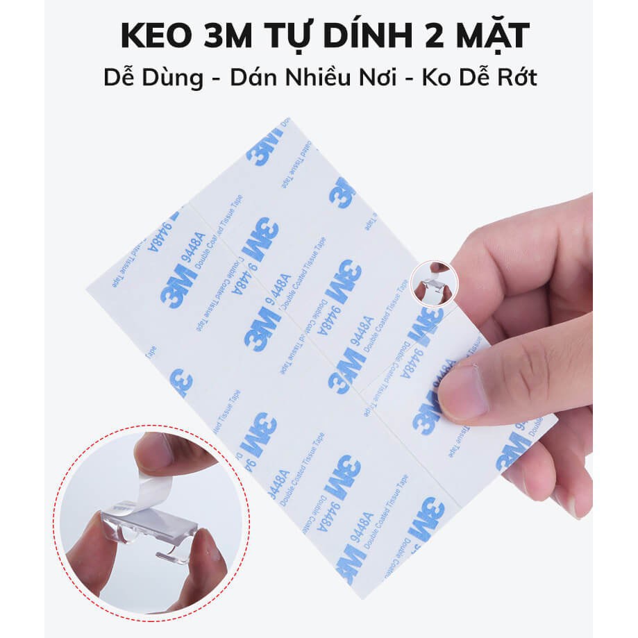 BỘ 16 MIẾN NẸP CỐ ĐỊNH DÂY ĐIỆN, SẠC, CÁP - KẸP CHỐNG RỐI DÁN TƯỜNG - KEO 3 M (SIZE LỚN)