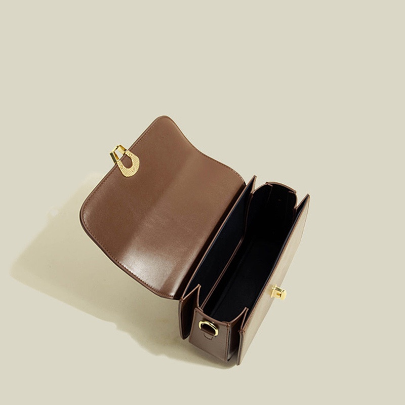 Túi đeo chéo màu trơn có khóa thời trang cao cấp cho nữ