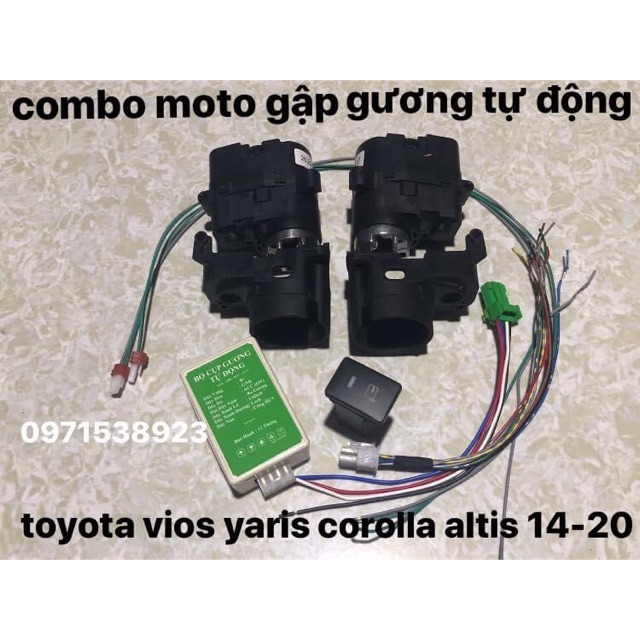 trọn bộ motor gập gương toyota vios, yaris, corolla altis 2014-2020