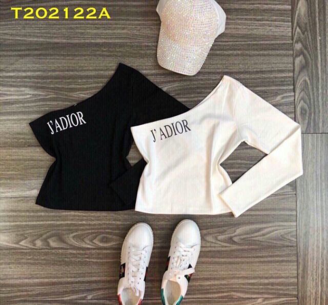 [Mã FAMAYWA giảm 10K đơn 50K] Áo lệch vai một cánh tay in chữ | BigBuy360 - bigbuy360.vn