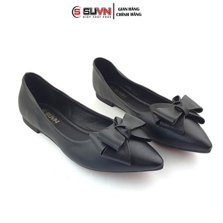 Giày Bệt Nữ Mũi Nhọn Da Thật Siêu Mềm Êm Chân Nơ Xinh