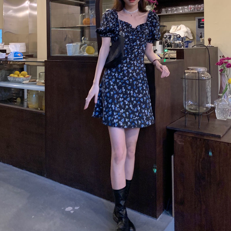 Đầm Hoa Chiết Eo Phong Cách Retro Pháp Cho Nữ | BigBuy360 - bigbuy360.vn