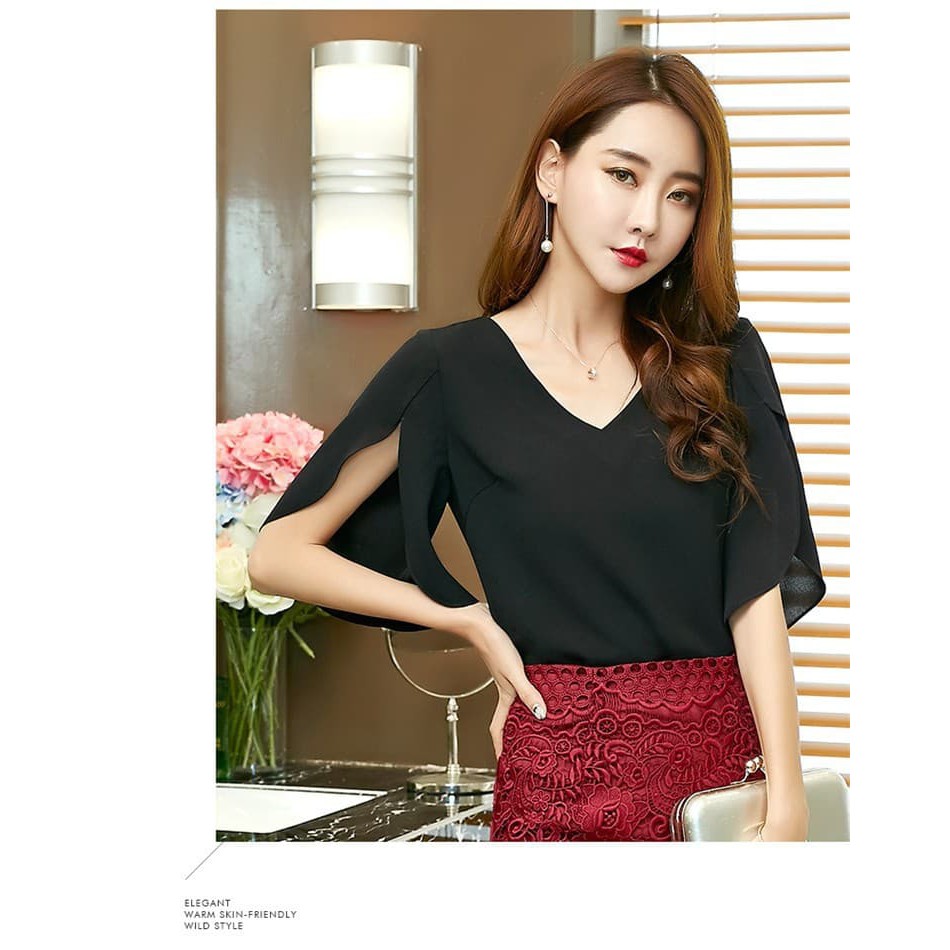 ÁO TRUNG NIÊN NỮ - ÁO KIỂUTAY CÁNH TIÊN CHẤT VẢI CHINFON THOÁNG MÁT - THỜI TRANG QUÝ BÀ NHIỀU SIZE MÃ SP01506