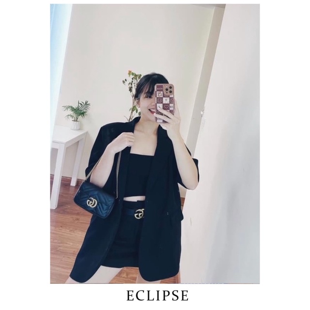 Vest Oversize Ngắn Tay Blazer Dáng Rộng Eclipse Clothing