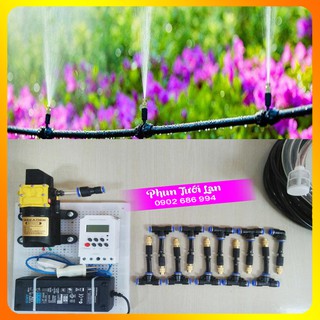 Máy phun sương tưới cây béc phun sương đồng làm mát tưới lan cây cảnh hẹn giờ tưới tự động