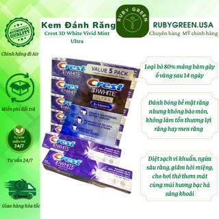 Kem đánh răng crest 3d white fluoride anticavity toothpaste arctic fresh