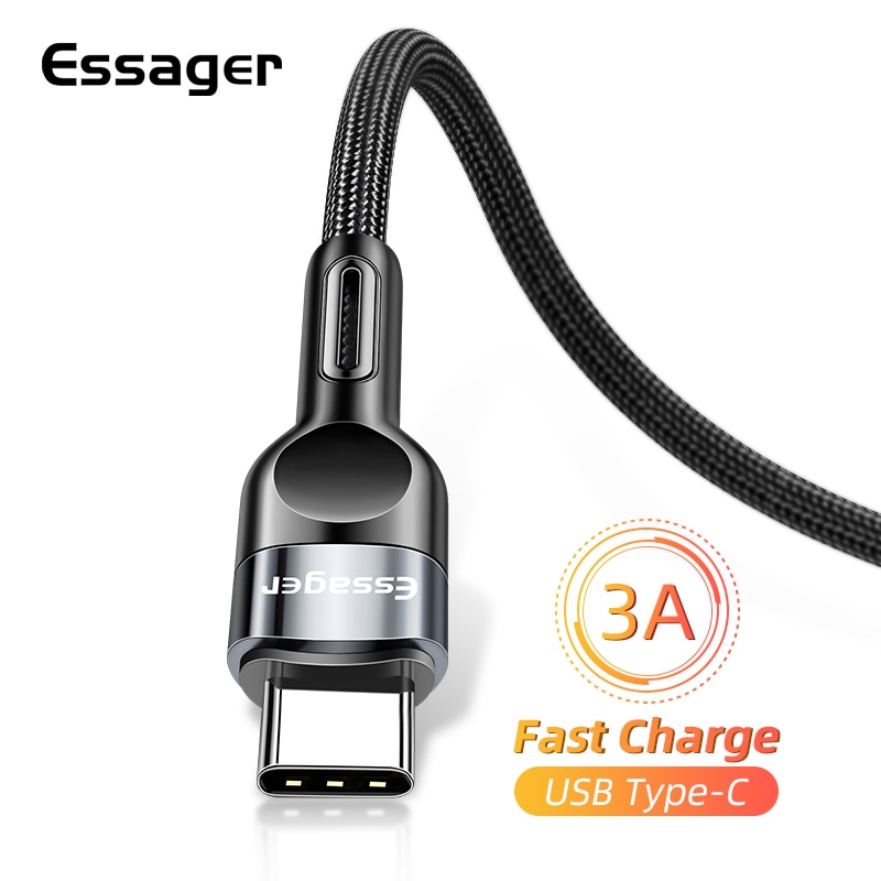 Cáp Sạc Nhanh Essager USB Type C 3A Truyền Dữ Liệu Cho Điện Thoại Samsung Android