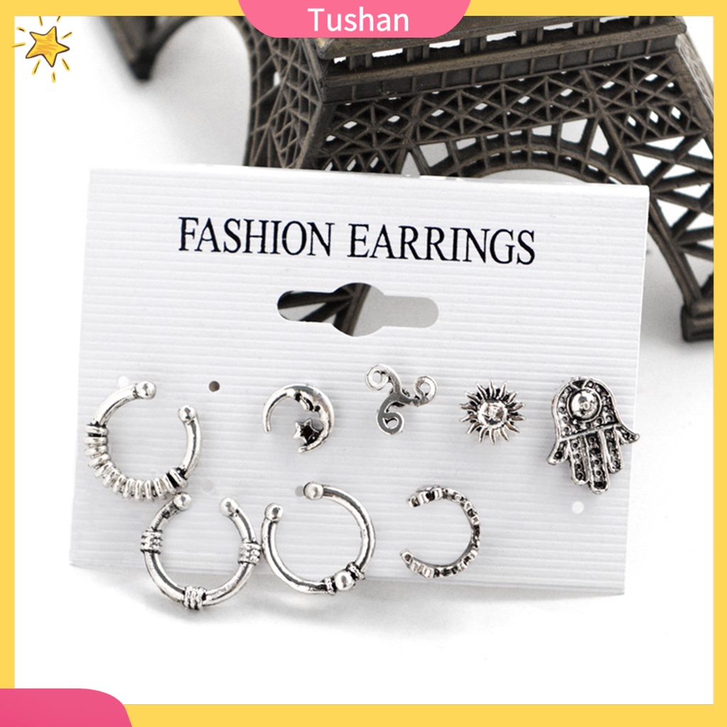 Set 8 khuyên tai phong cách thời trang Bohemian dành cho nữ