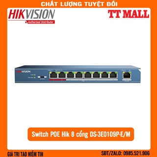 Switch poe hik 8 cổng ds-3e0109p-e/m - hàng chính hãng - bảo hành 2 năm
