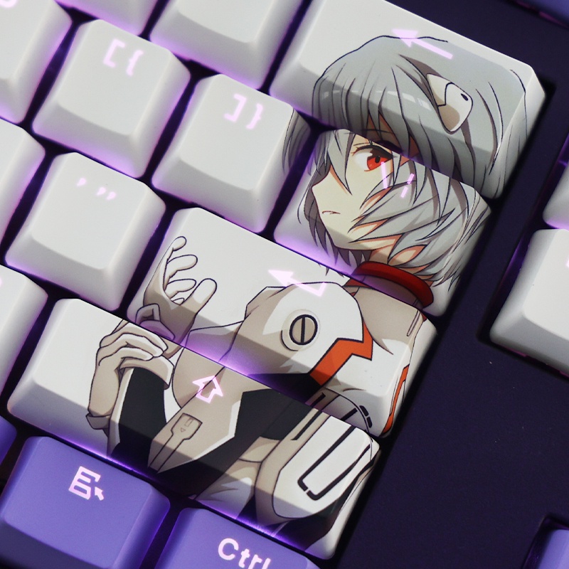 Ayanami Rei Keycap Cherry Profile EVA Theme Anime PBT Dye Bàn phím cơ thăng hoa Bộ keycap