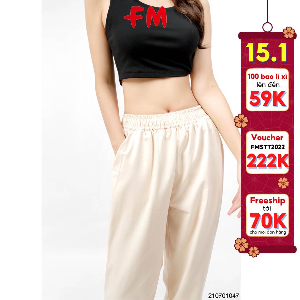 Quần jogger nữ FM Style dây rút bo lai chất đũi xuất xịn đứng form phong cách ulzzang trẻ trung 210701046