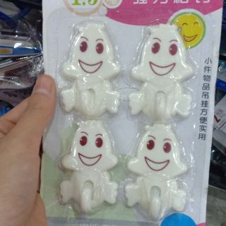 Móc Dán Tường Siêu Chắc 4 móc 1 Vỉ