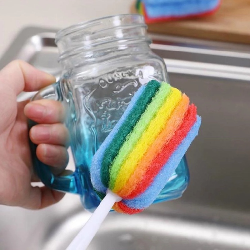 1 Cây Cọ Rửa Ly Cốc Thủy Tinh Tay Cầm Dài Nhiều Màu Sắc Dùng Cho Gia Đình