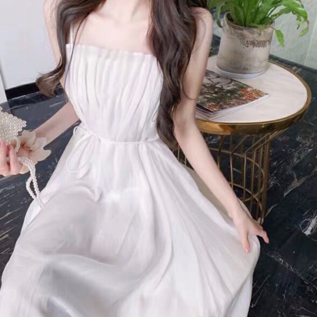 (Có Sẵn) ☁️ MAXI TRẮNG XẾP LY NGỰC ☁️ (có ảnh thật)