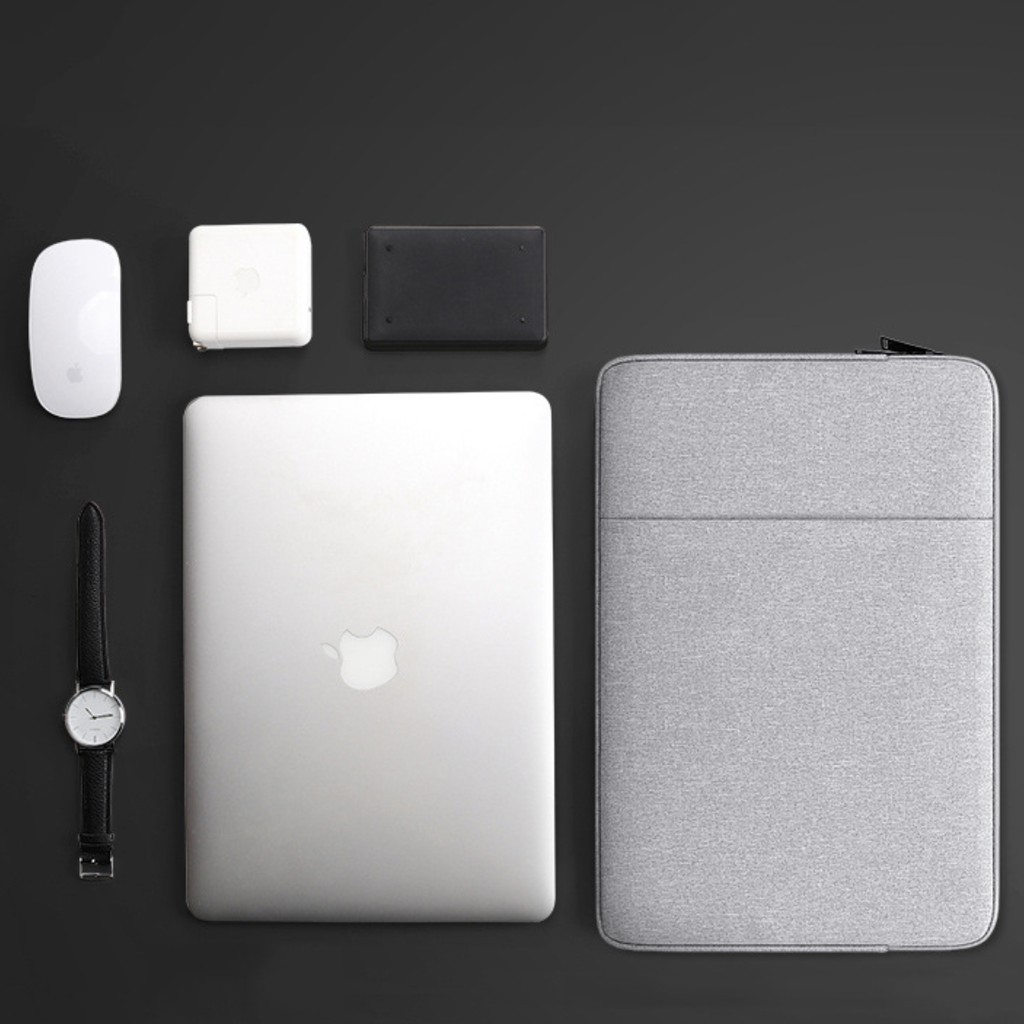 Túi chống sốc Laptop Macbook cao cấp 13,3 14 15,6 inch Có Lông Mịn , Ngăn Kéo Ngoài 2020