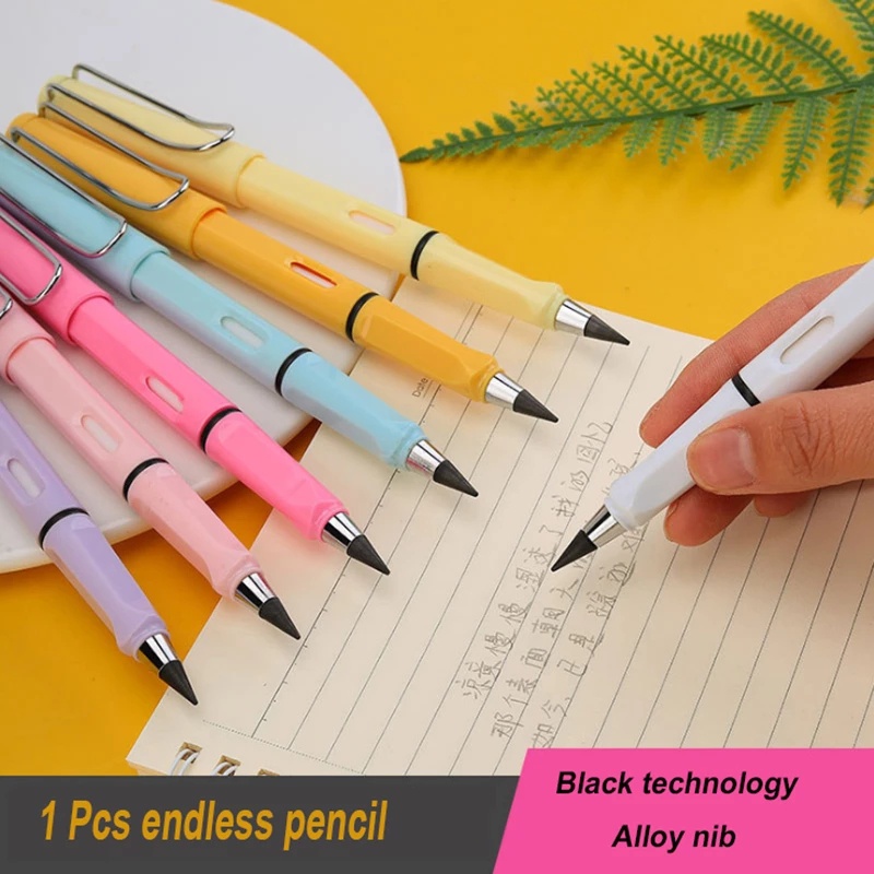 Bút chì không mực vĩnh cửu không cần chuốt viết mượt lâu bền thiết kế sáng tạo tiện lợi cho trường học/ văn phòng